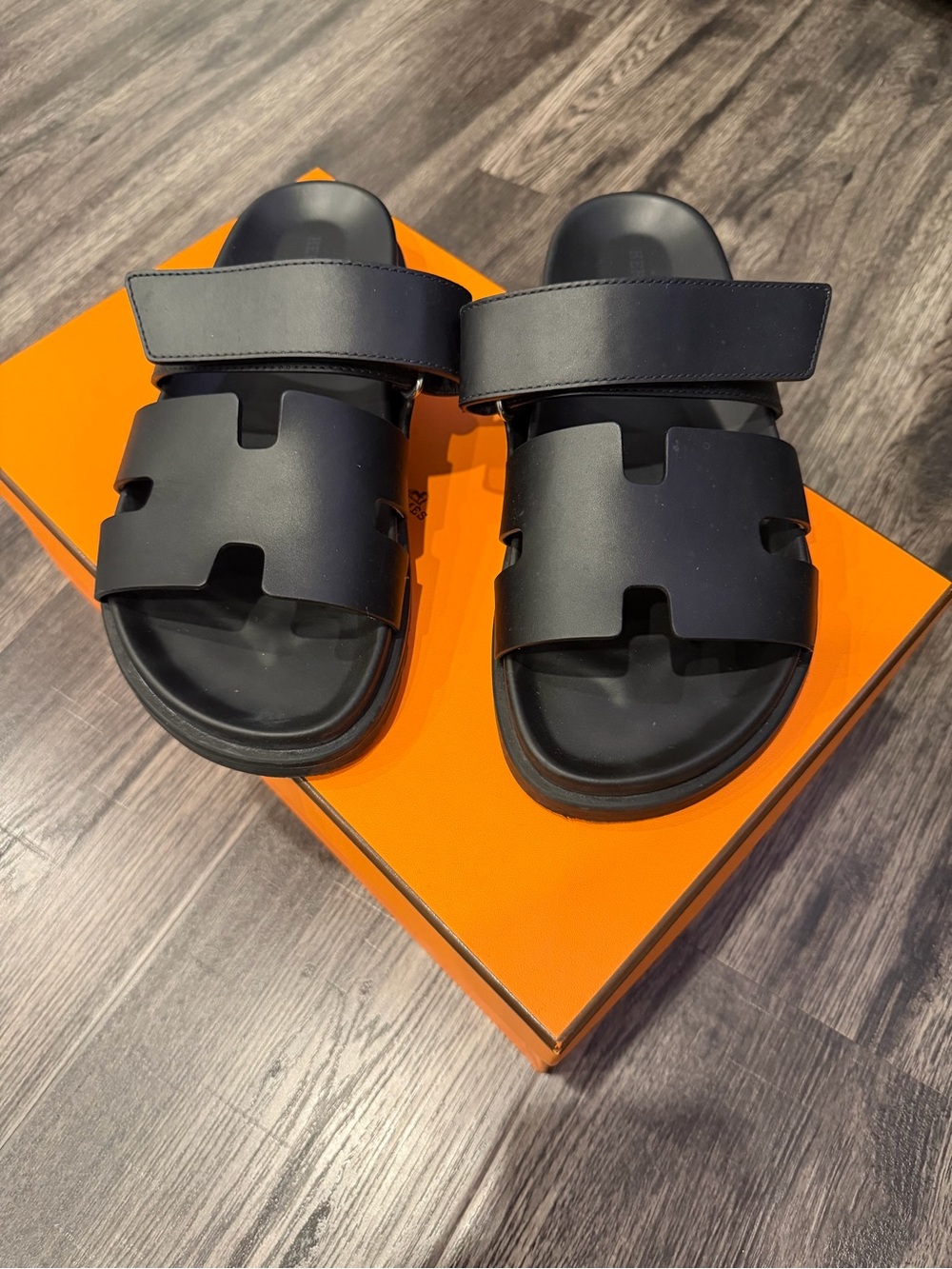 Hermes Men's Black chypre sandals